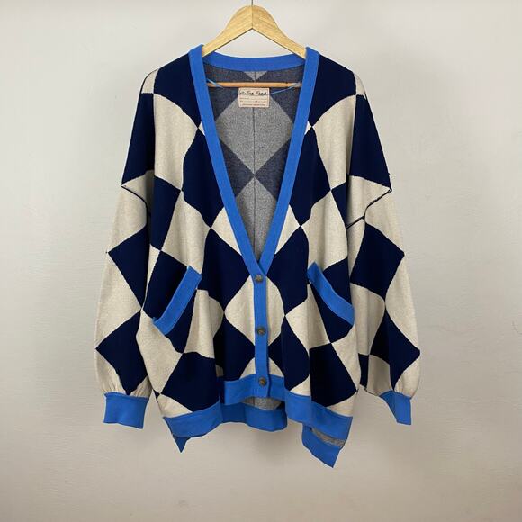 Free People Sweaters - We The Free - Free People Manny Cardi - Navy Combo  - Medium